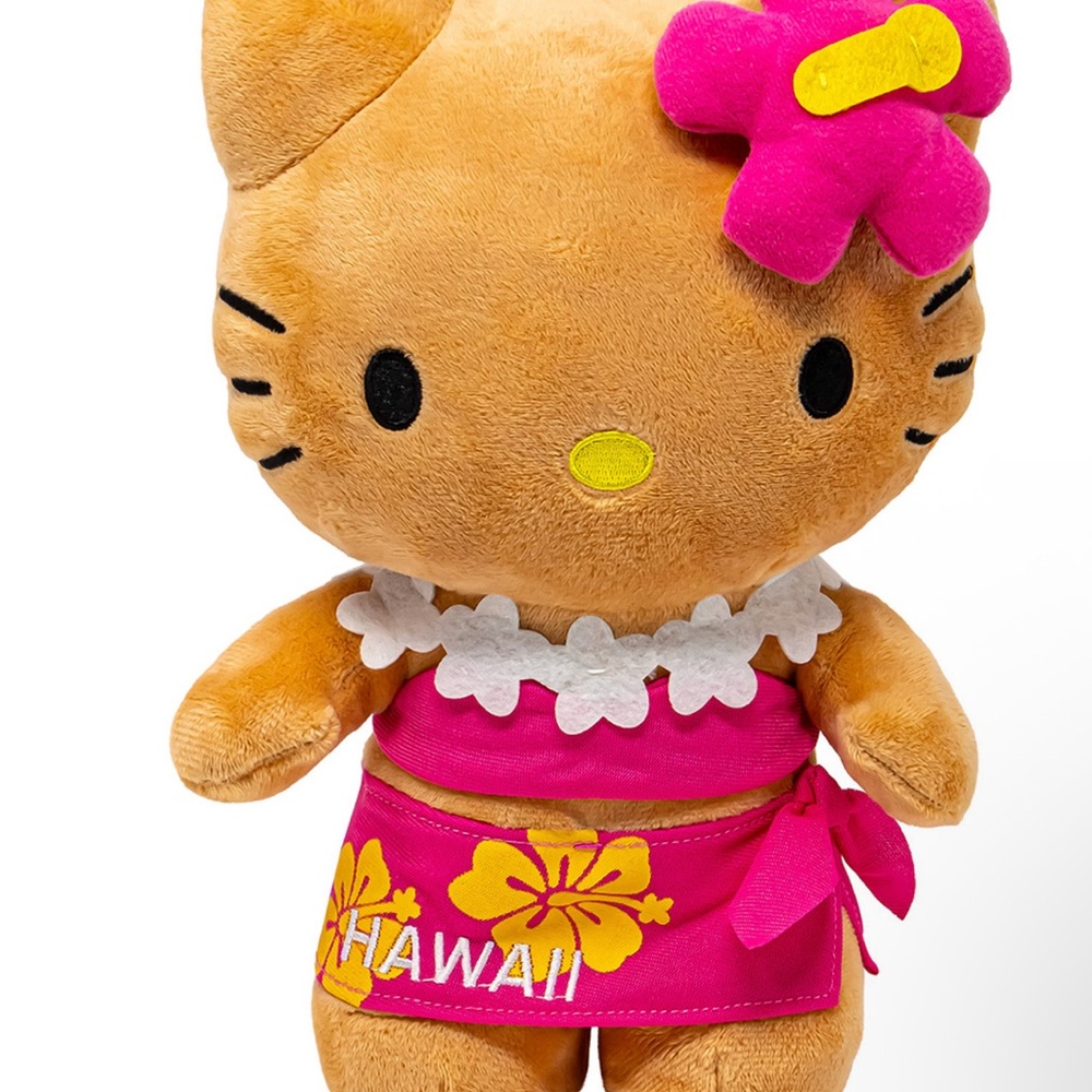 New release 2025 Tan sun-kissed plumeria Hello Kitty 10” plush. Limited